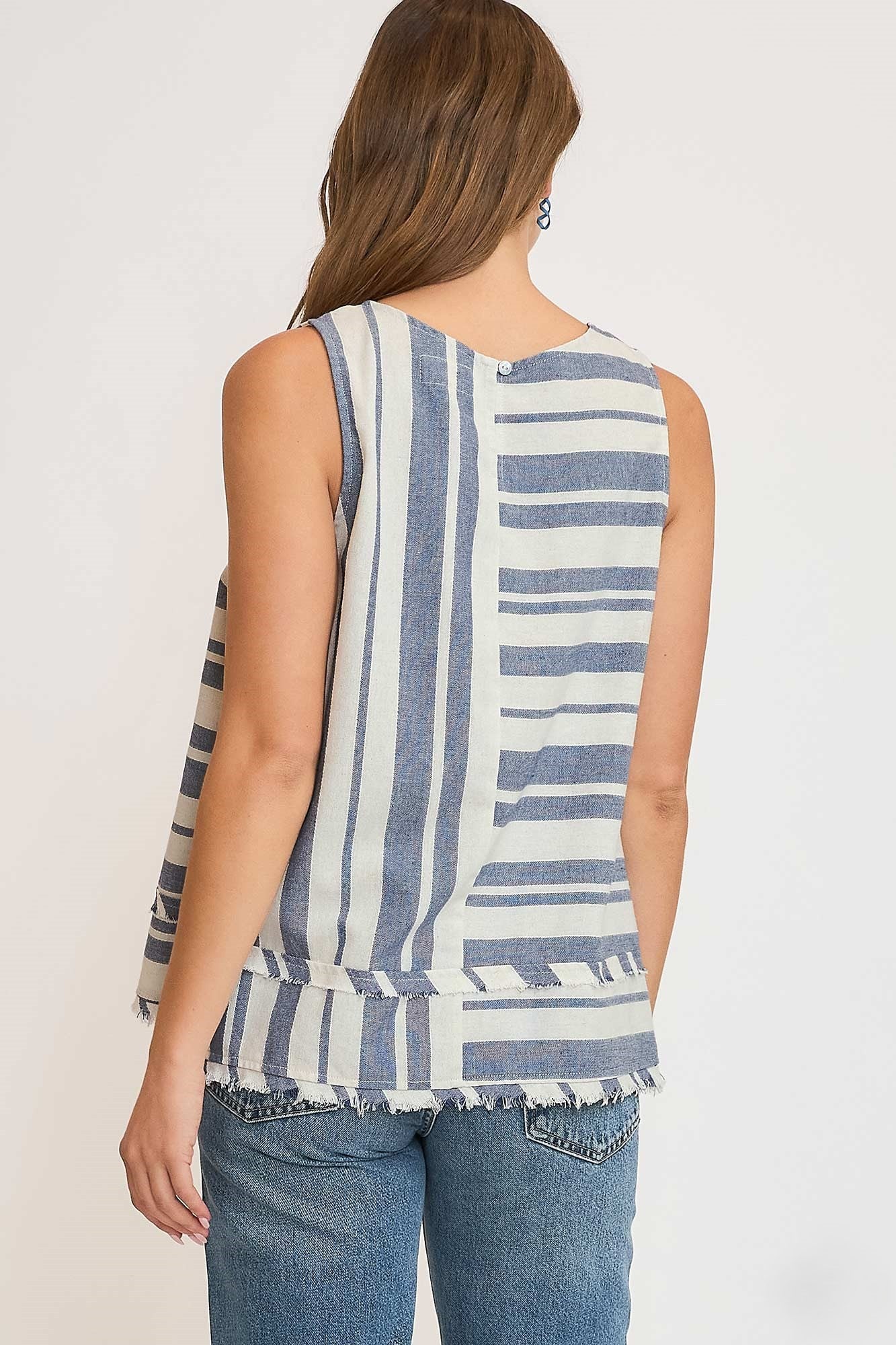 Cecilia Sleeveless Frayed Top