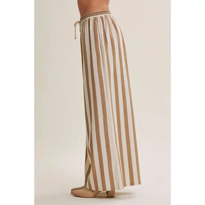 Kaylee Light Mocha Striped Pants