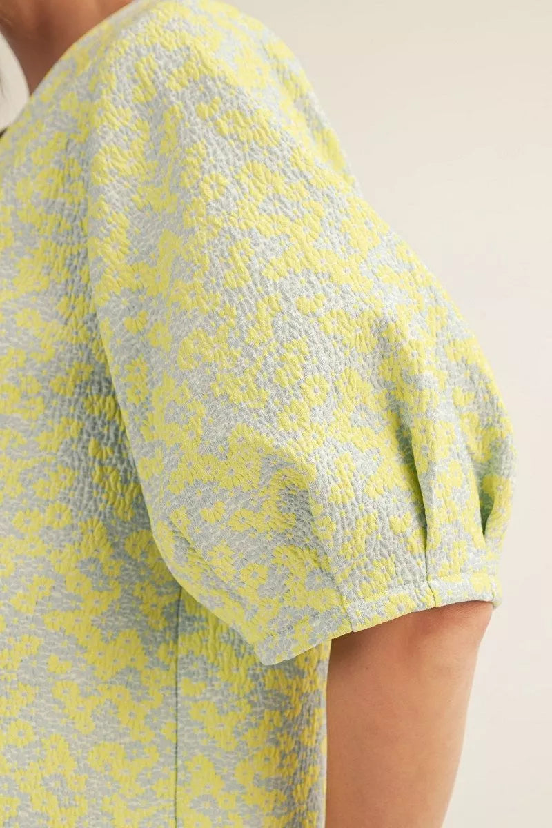 Mary Floral Scalloped Top