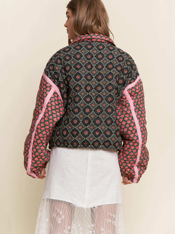 Rose Patterned Pink Jacket