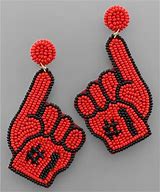 #1 Foam Finger Earrings, Red & Black