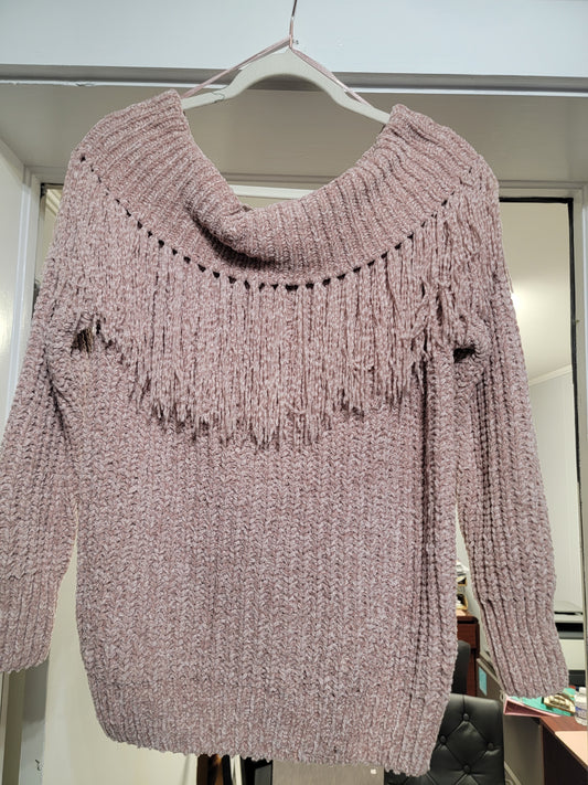 Chenille Sweater with Fringe