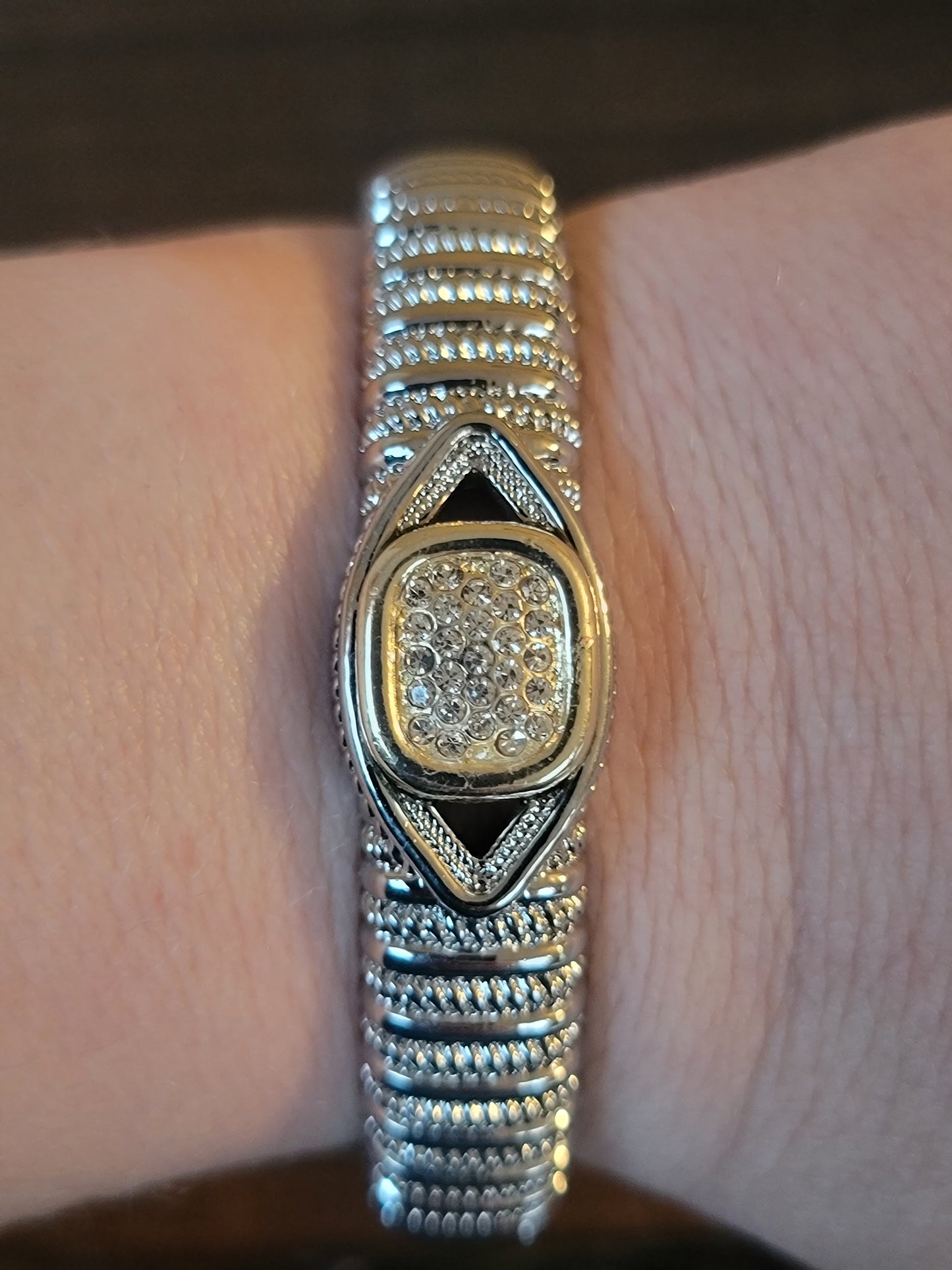 Melanie Silver Bracelet with Crystals