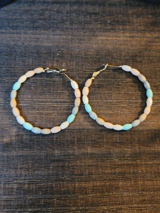 Alexa Wood Bead Hoops