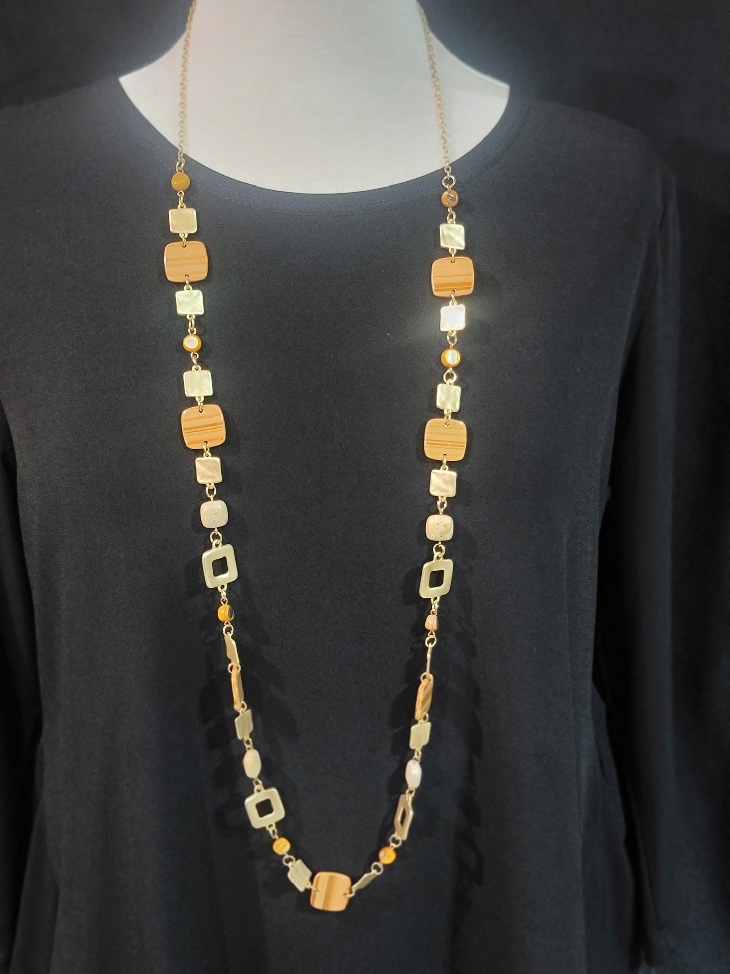 Sonia Amber, Brown and Gold Necklace