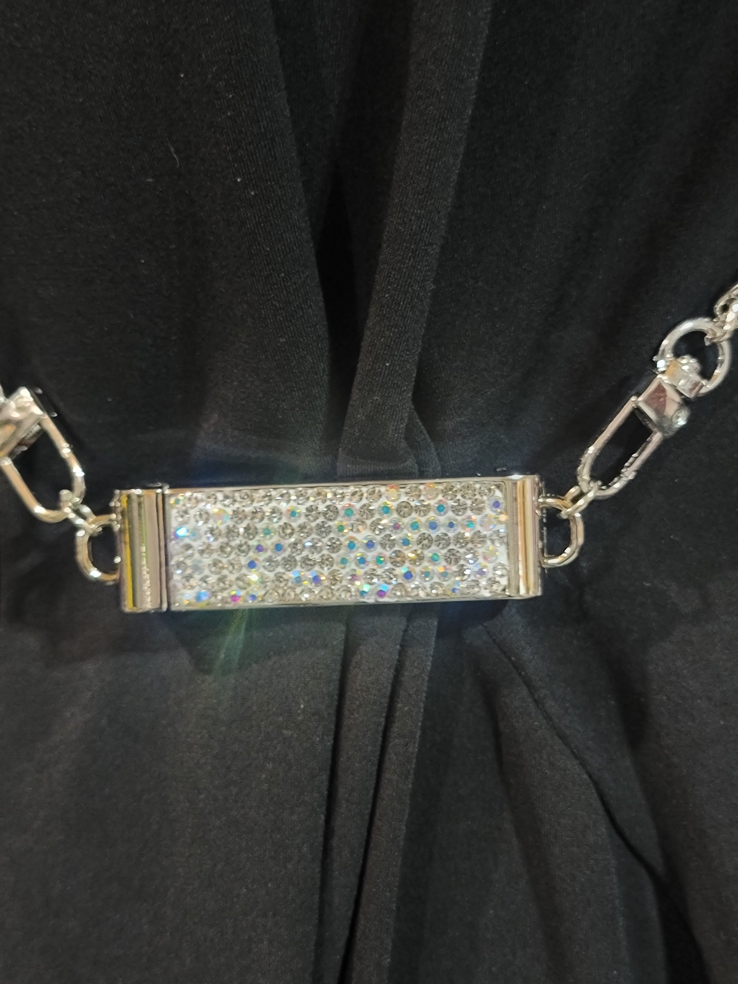 Jamison Rhinestone Cell Phone Holder with Chain Strap