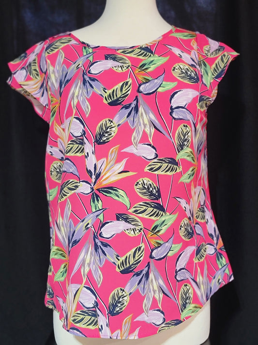 Together with Family, Hot Pink Multi Tropical Top