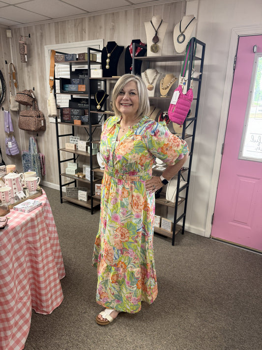 Amelia Floral Midi Dress