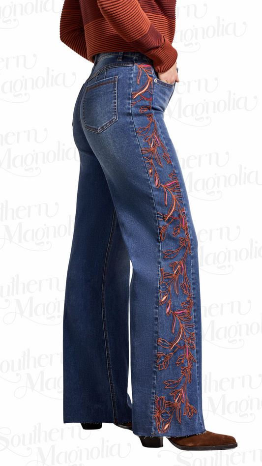 Brooke Jeans with Embroidered Side