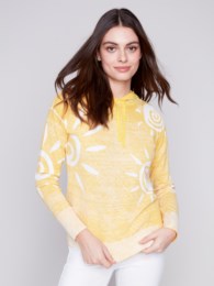 Brenda Lightweight Hoodie Sweater , YELLOW, Reverse Printed