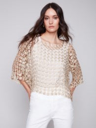 Effie Gold Flower Embroidery Blouse