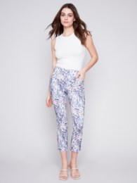 Jenica Capri with Pockets and Slits at Hem, Splatter