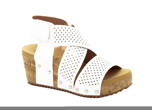 Guilty Pleasure Sandal Wedge, Ivory