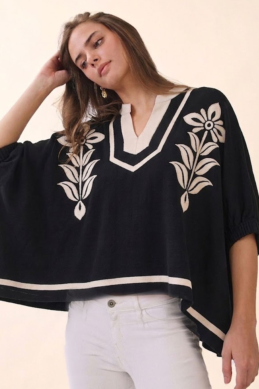 Janna Floral Emb Top