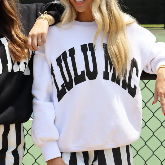 Lulu Mac Sweatshirt, White/Black