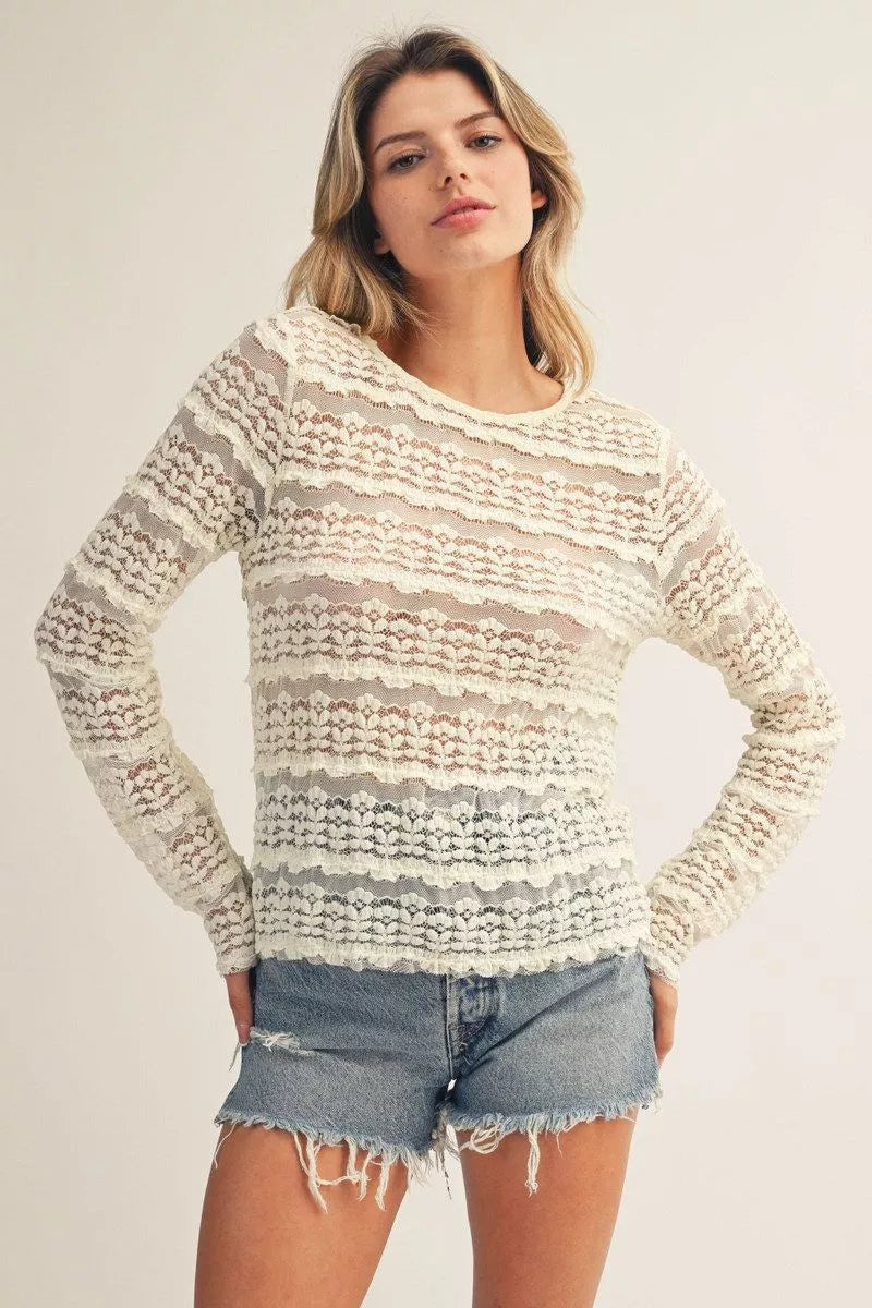 Mel Sheer Emb Top