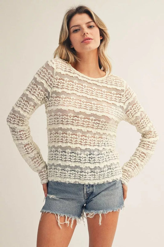 Mel Sheer Emb Top