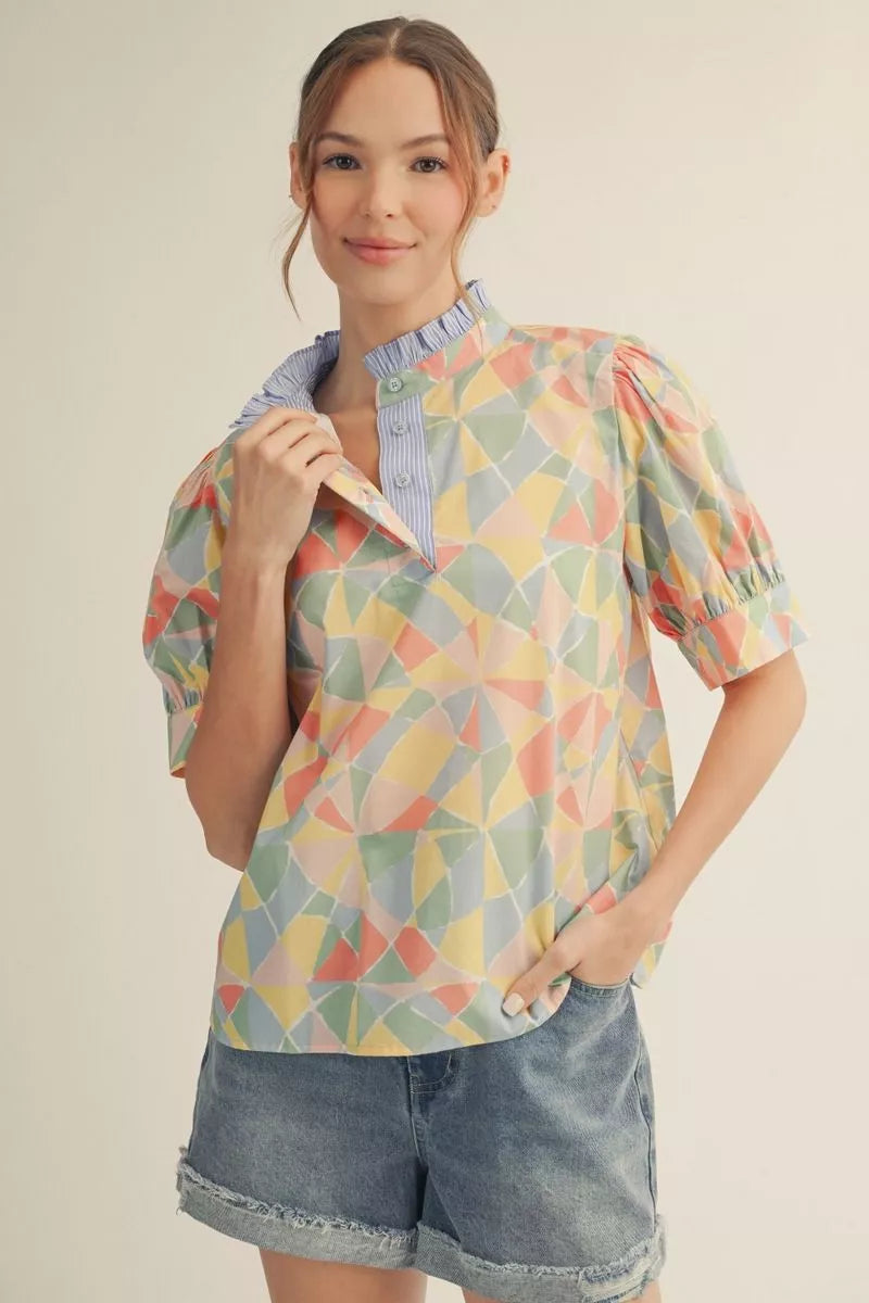 Mindy Multi Geo Blouse