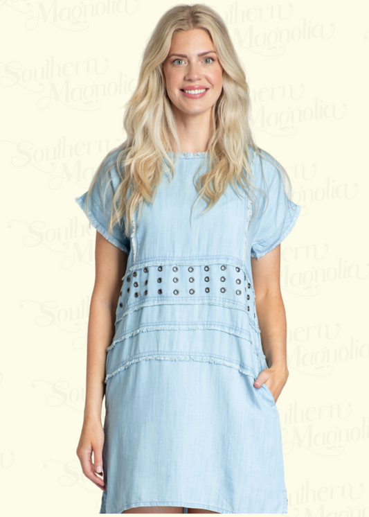 Indigo Breeze Grommet Dress