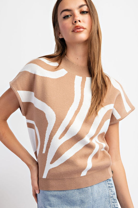 Cochiti Coco Swirl Mock Neck Top