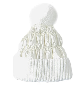 Metallic Beanie with Pom