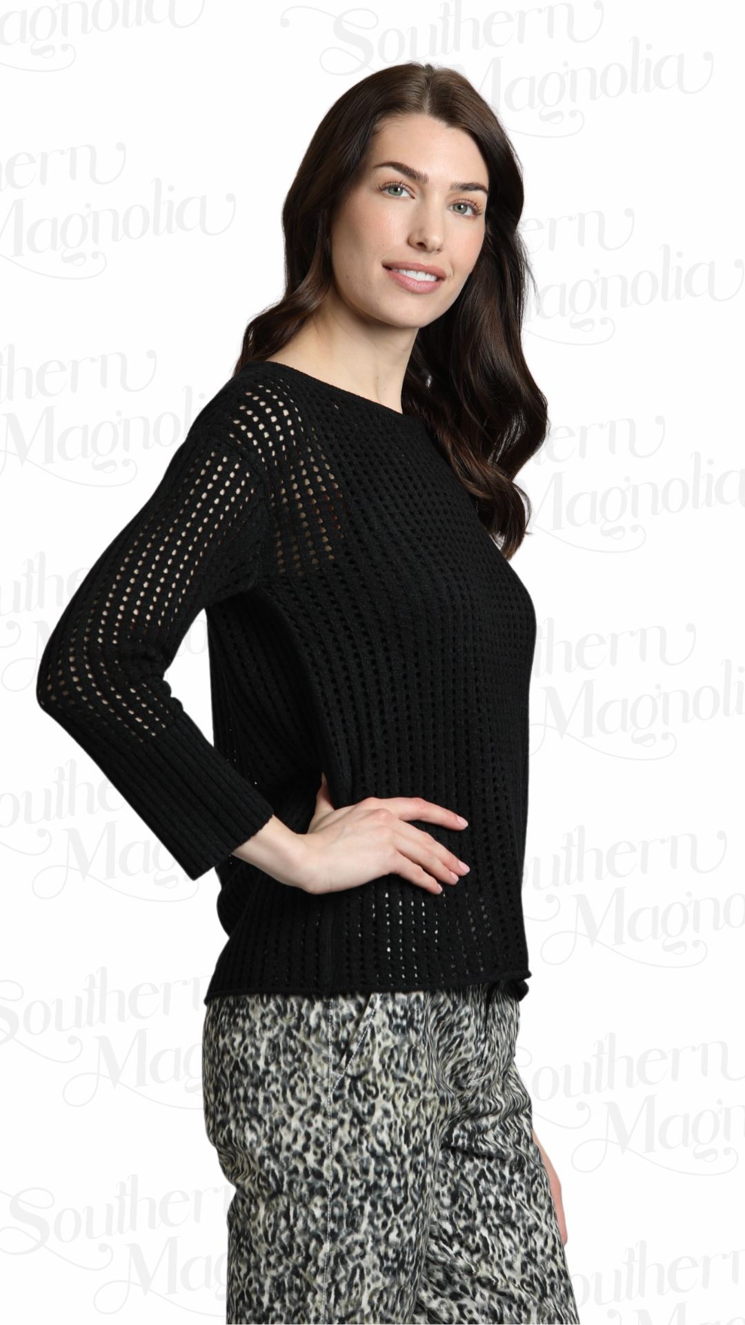 Black Fox Open Knit Sweater