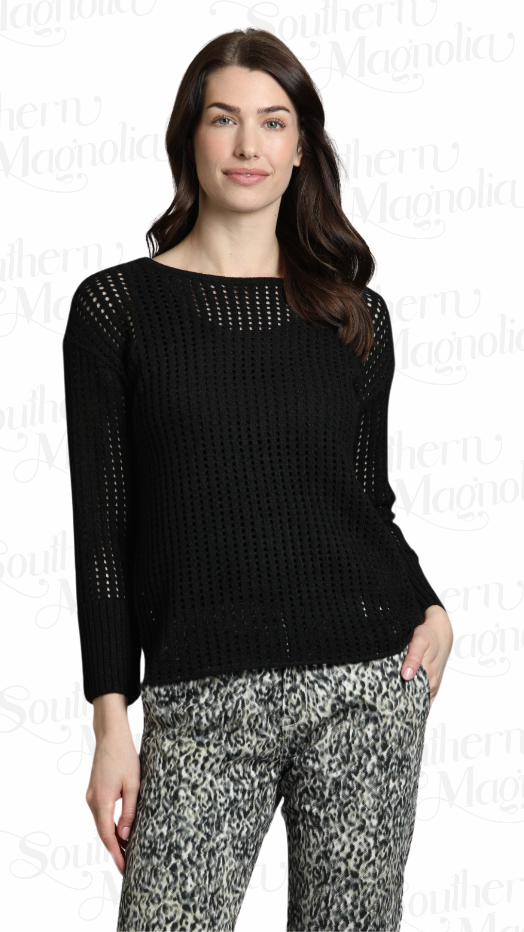 Black Fox Open Knit Sweater