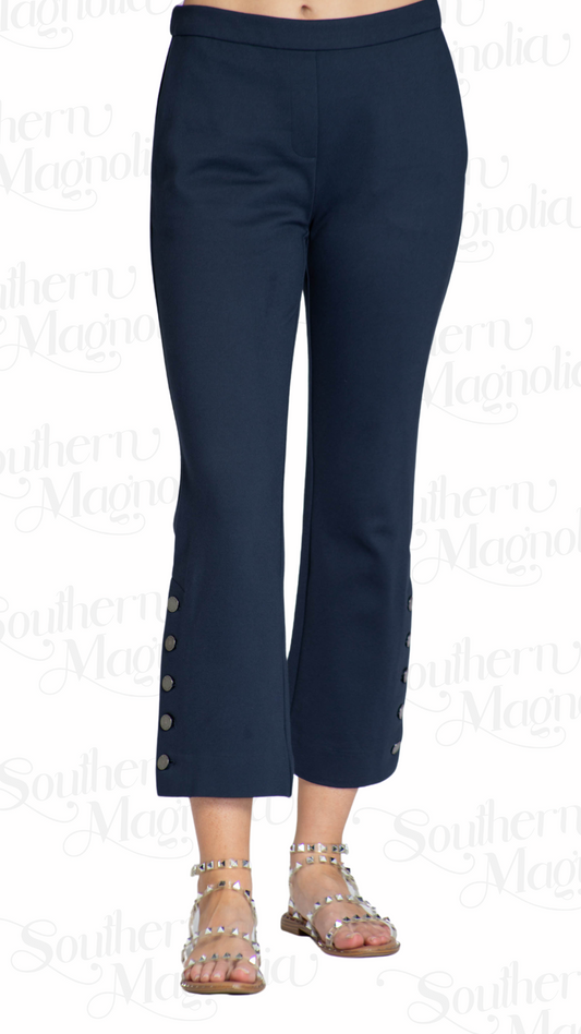 Harper Button Detail Crop Flare Pants