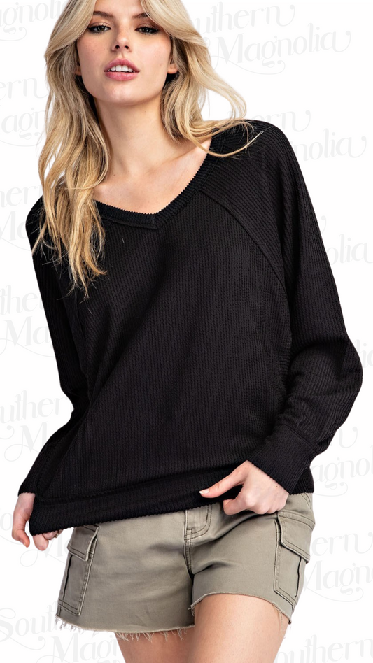 Catherine Textured Long Sleeve Top