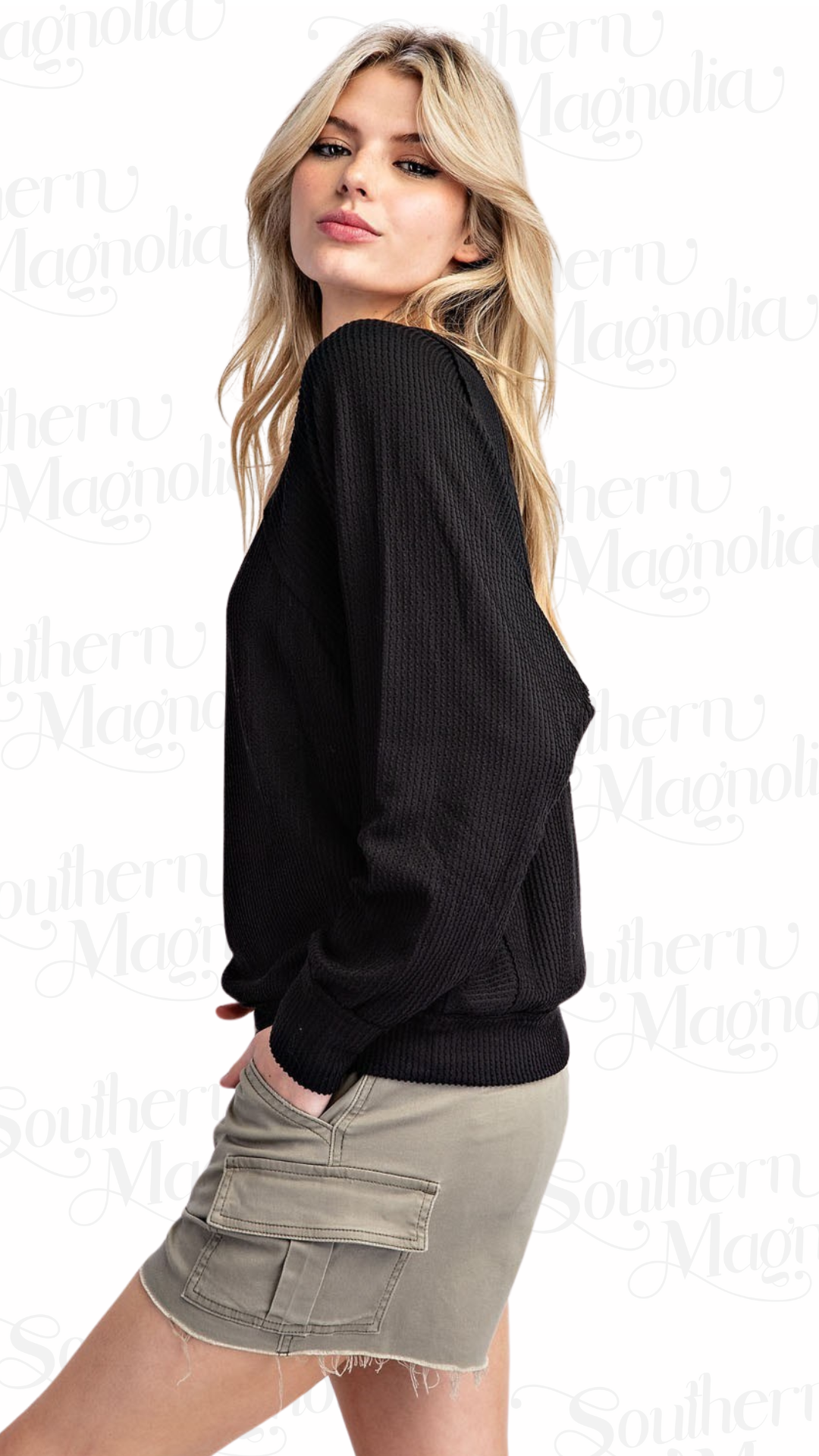 Catherine Textured Long Sleeve Top