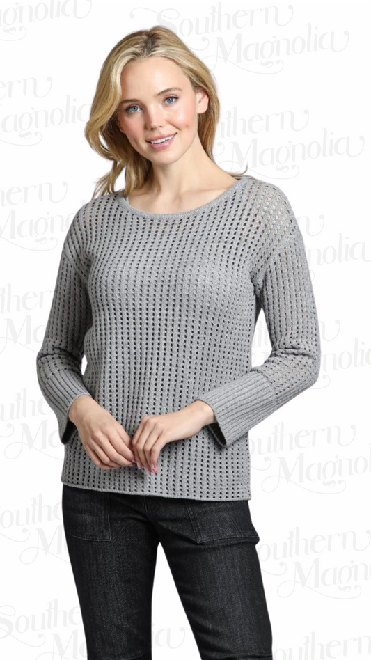 Silver Fox Open Knit Pullover