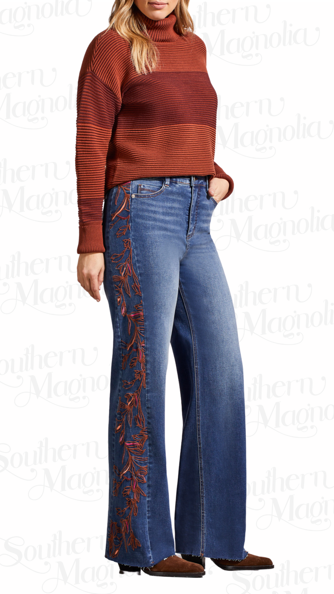 Brooke Jeans with Embroidered Side