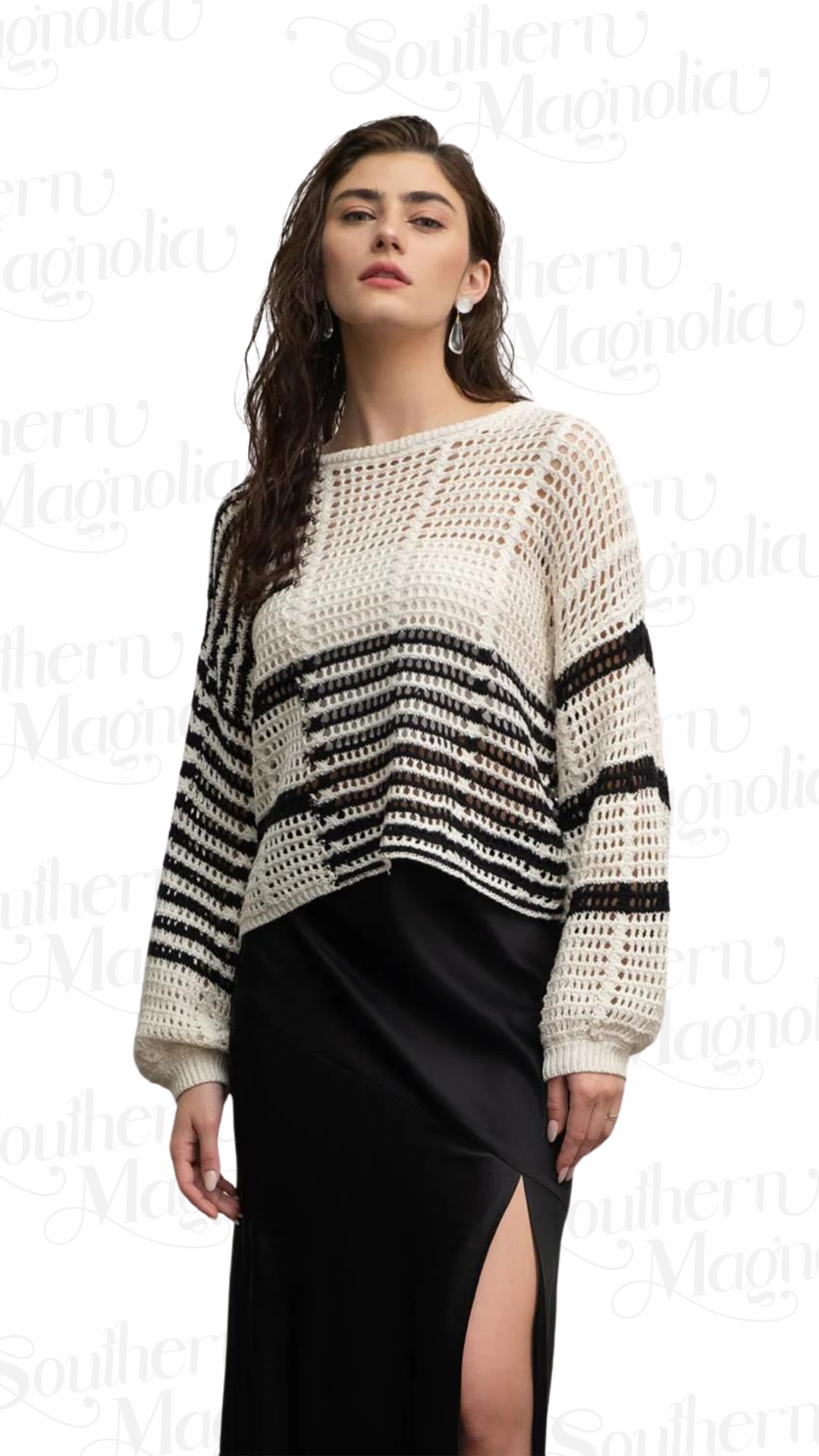 Reece Colorblock Crochet Sweater