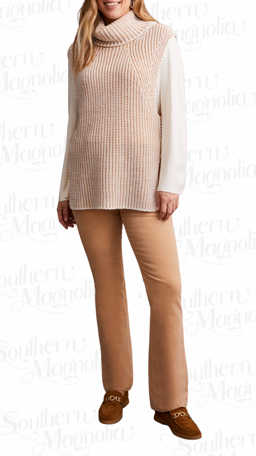 Shelton Tan Sleeveless Sweater