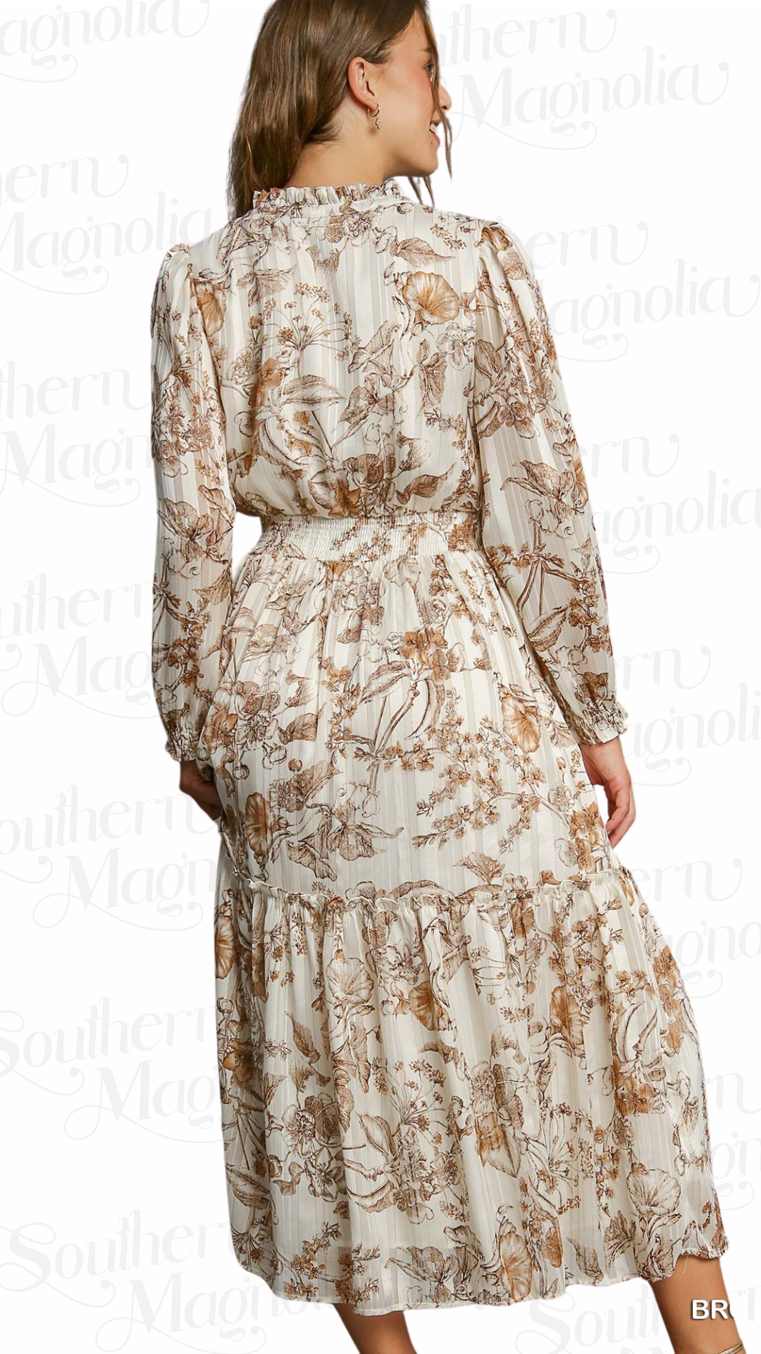 Breean Brown Floral Print Dress