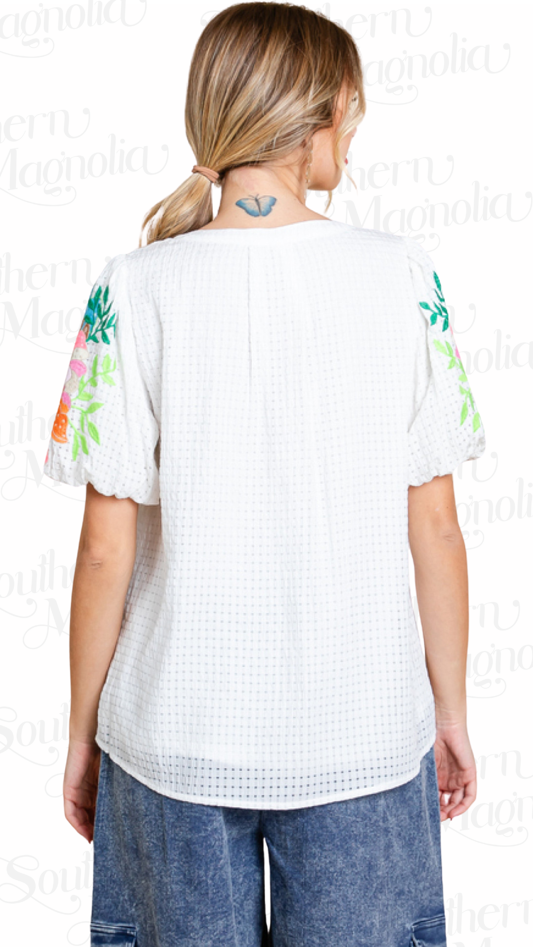 Harper Plaid Embroidered Top