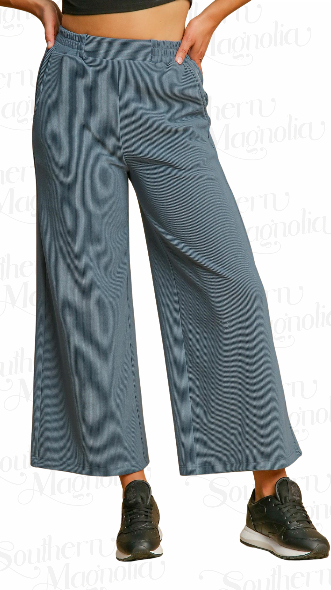 Brice Dusty Blue Wide Leg Pants