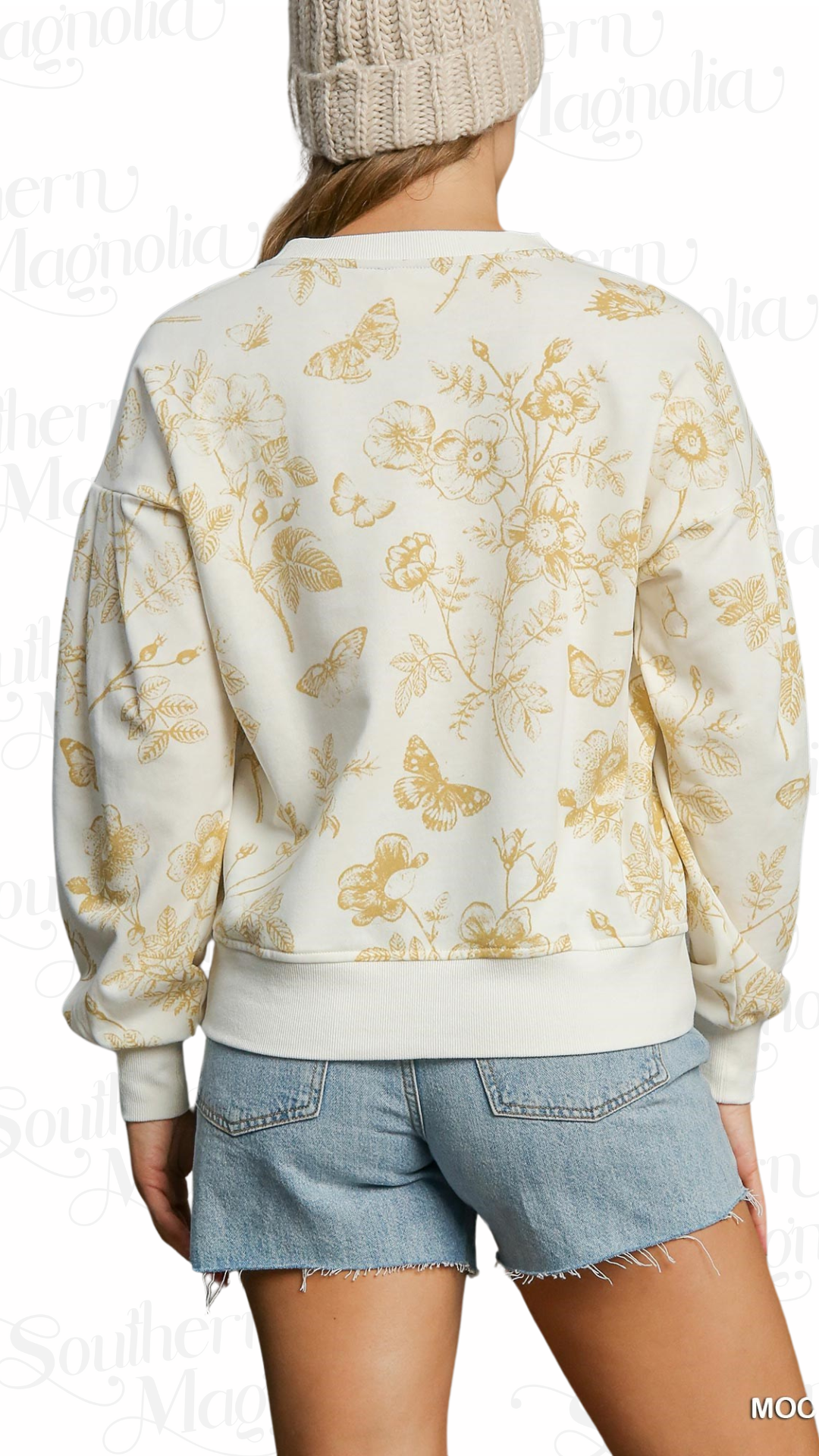 Cai Floral Print French Terry Top