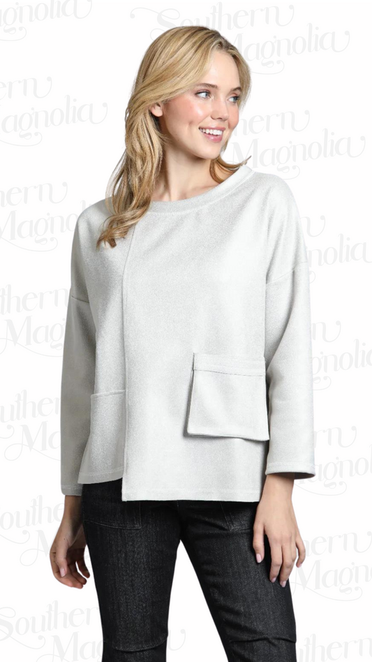 Alicia Leather Pullover Stone