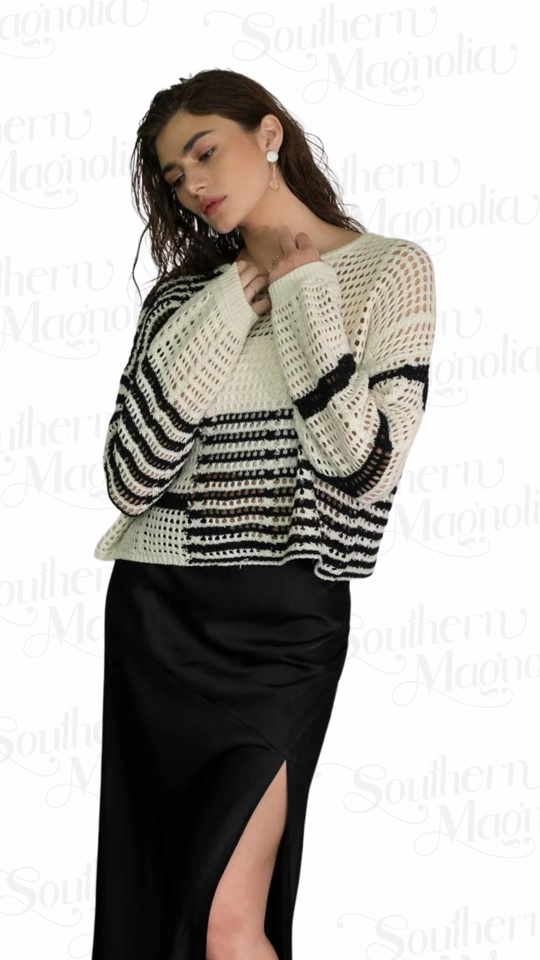 Reece Colorblock Crochet Sweater