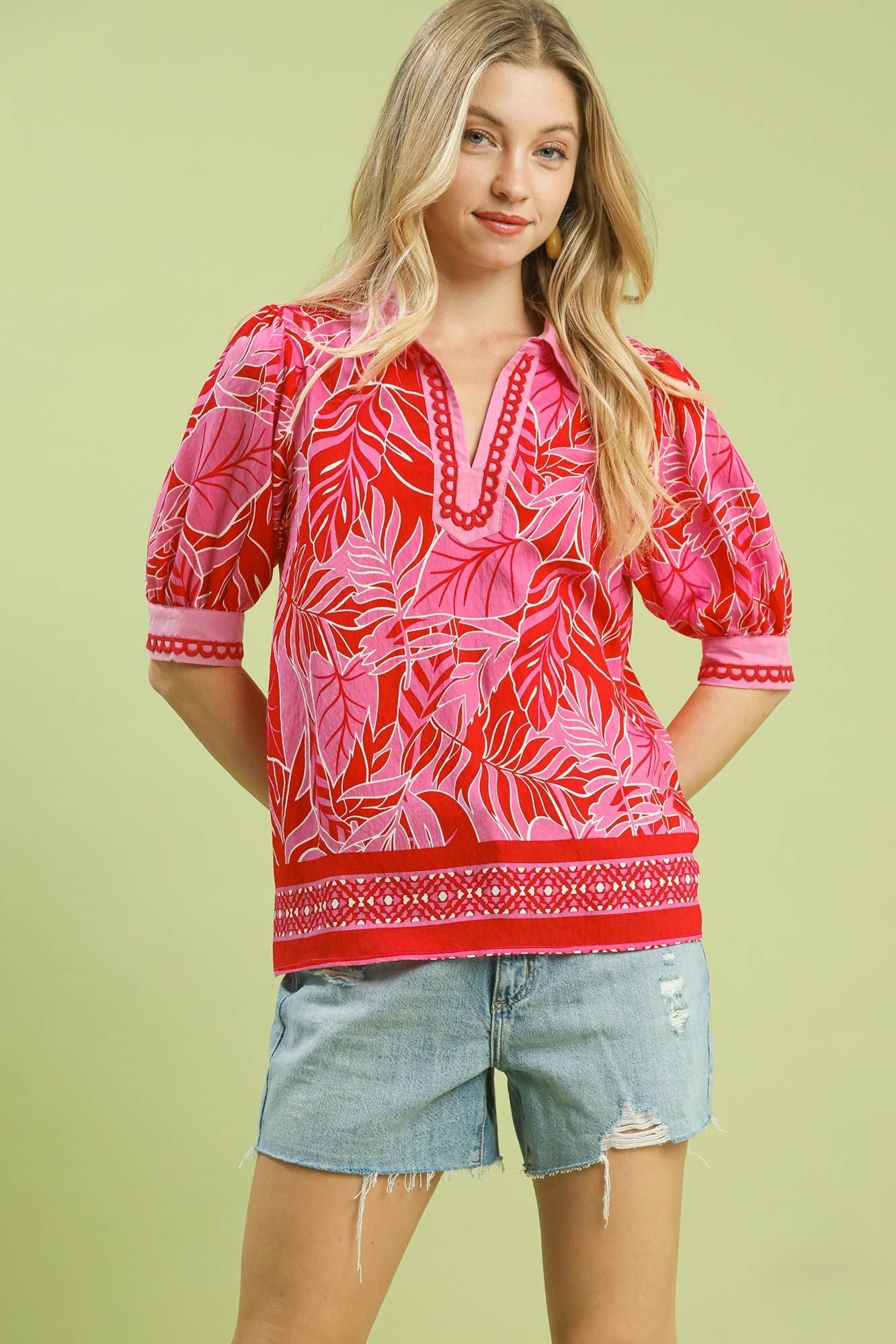 Yvonne Mix Print Shirt