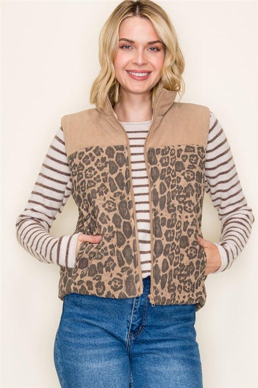 Amy Animal Contrast Vest