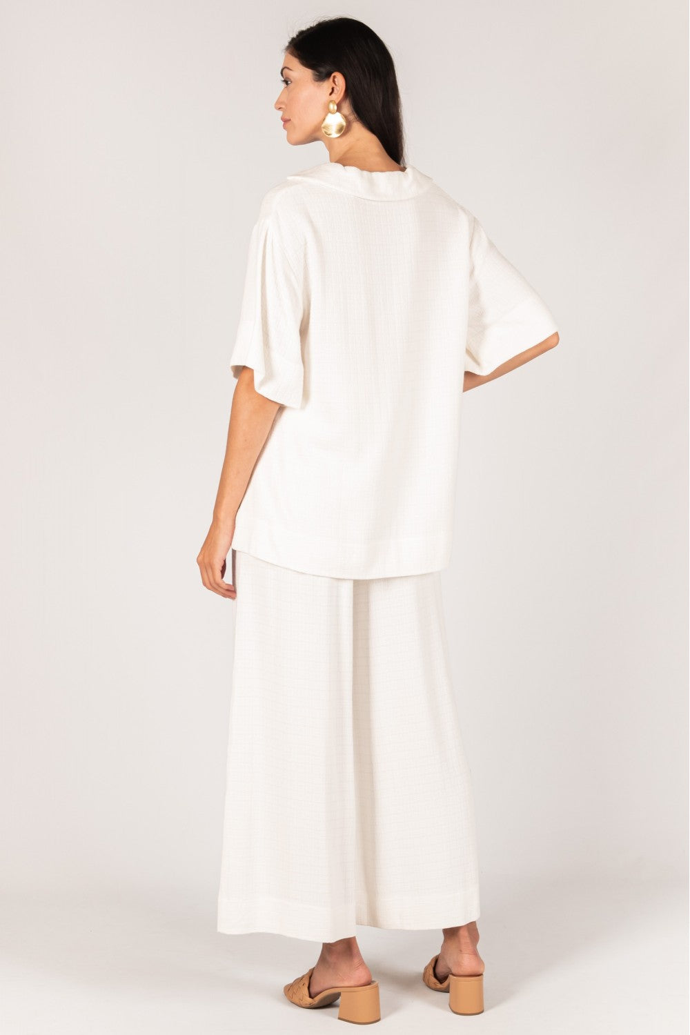 Willie Linen Collared Short Sleeve, Ivory