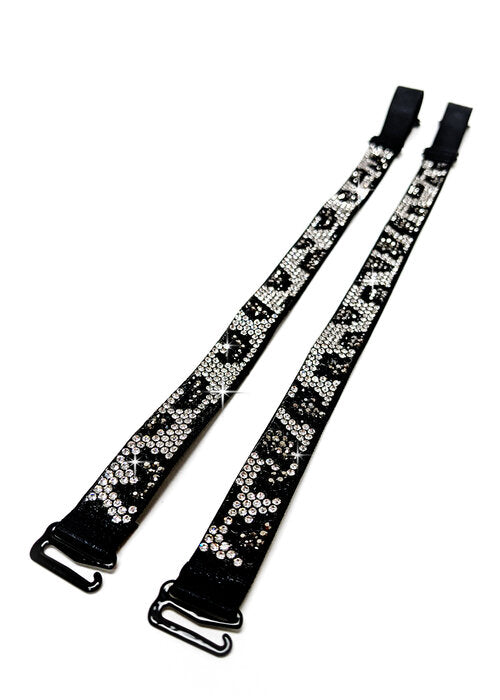 Bubbles and Bling Bra Strap- Snow Leopard Silver