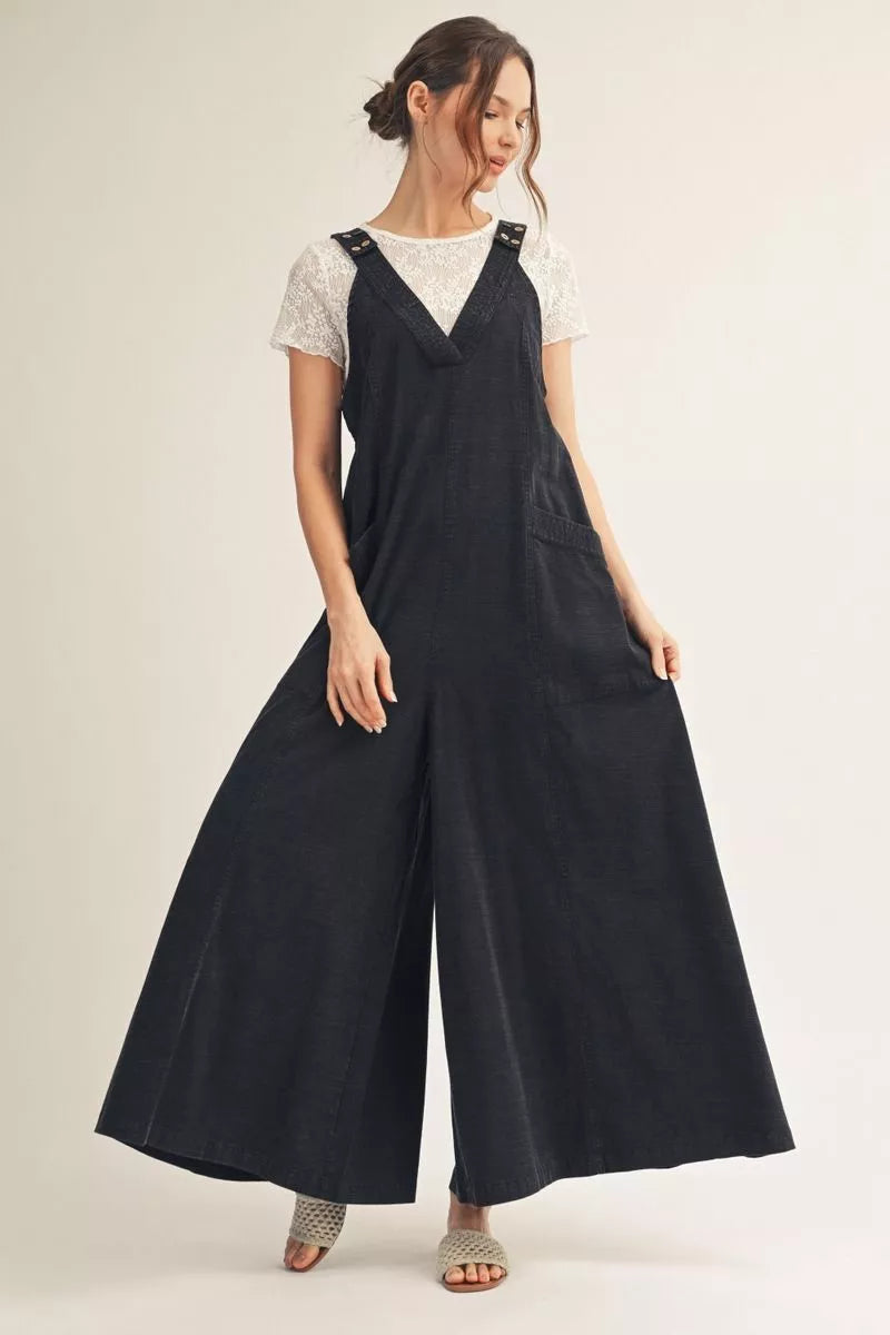 Holland Wide Leg Jumpsuit - Black