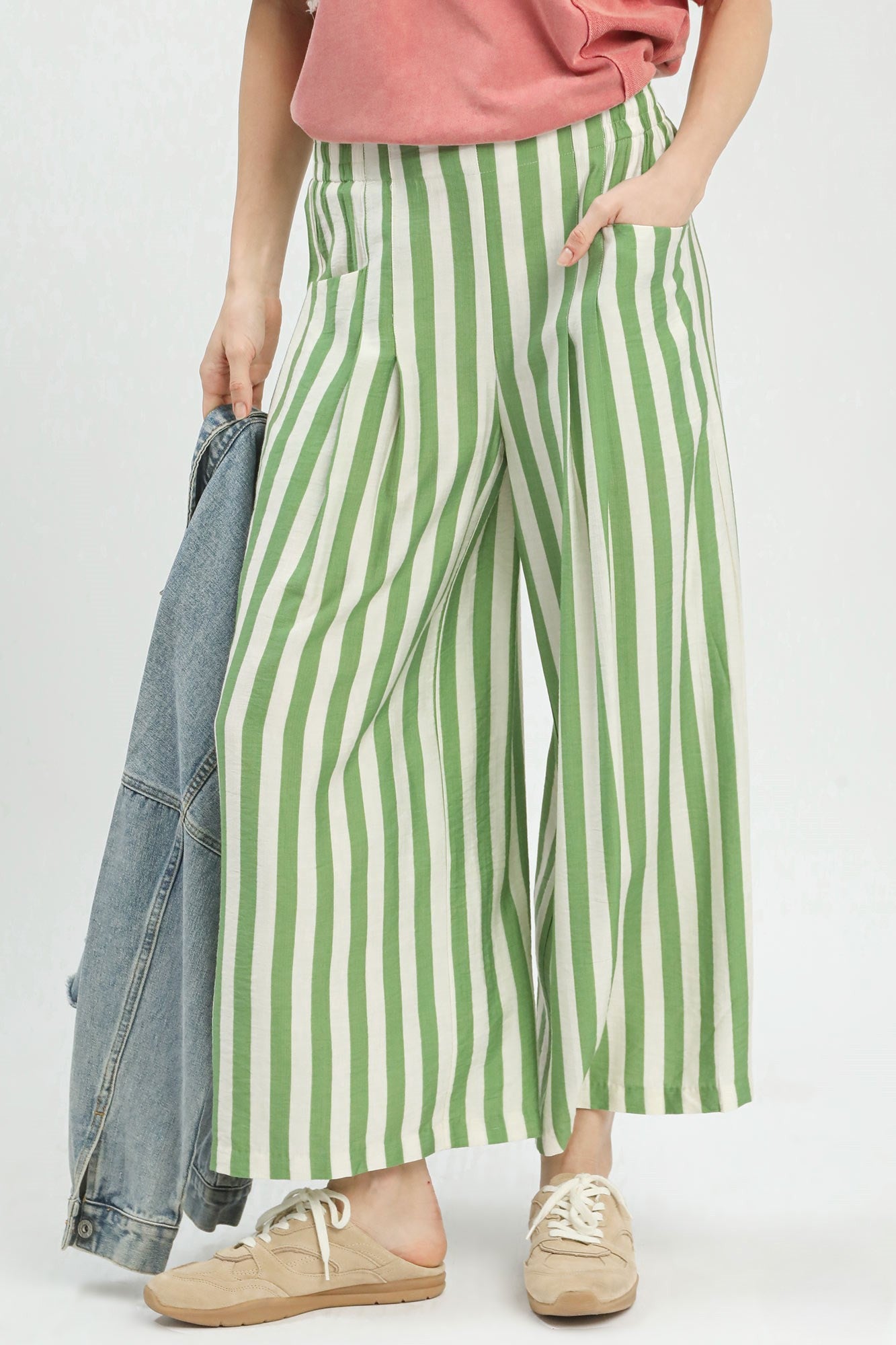 Kelly Stripe Pleated Pants