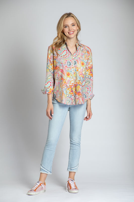 Jose Multicolor Button Top