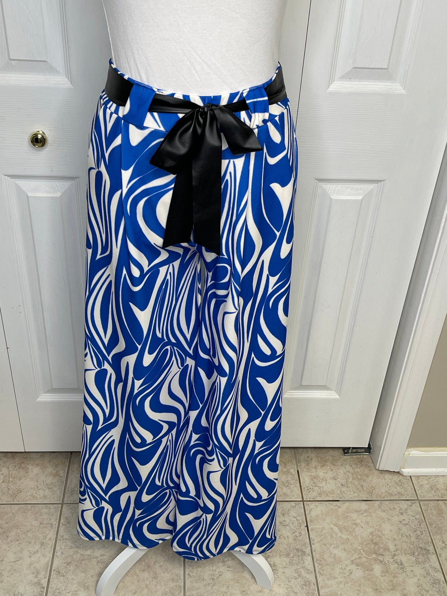 ROYAL ZEBRA PRINT WIDE LEG PANT